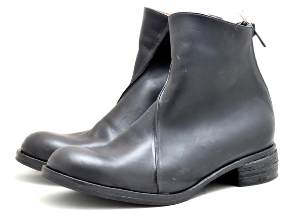 Zip Back Boot  | Black /bitumen | calf