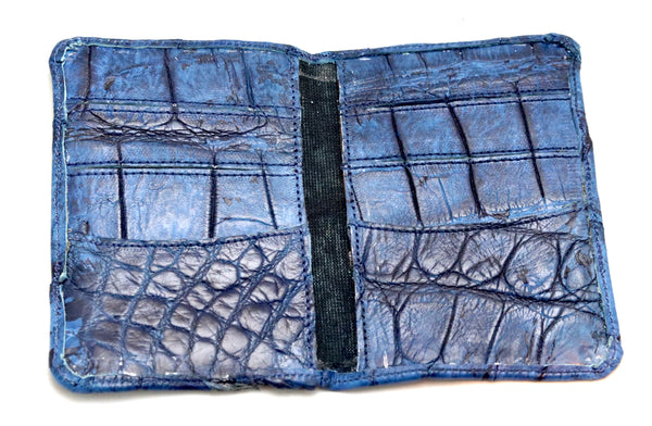 Card wallet fold | navy | croc