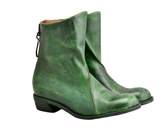 Green metallic 2025 ankle boots