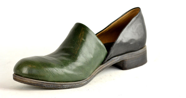 Heel mule  |  Petrolio & Black horse - A. McDonald Shoemaker 